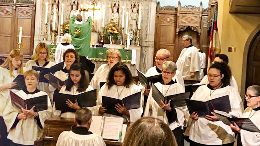 Musical Scholars and choir singing at offertory October 2018
